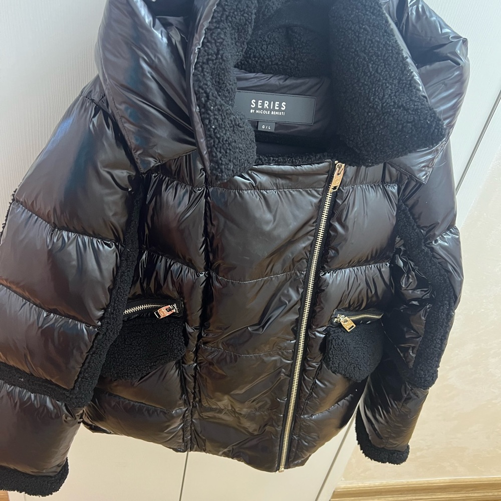 NB Series by Nicole Benisti Shiny Black Puffer Jacket